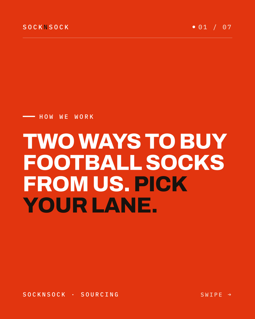 Instagram post: two ways to buy football socks from SockNSock