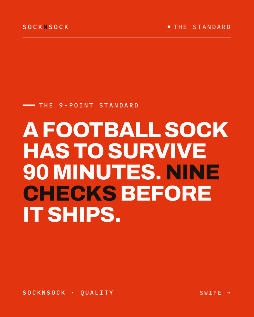 Instagram post: the 9-point standard every football sock is held to