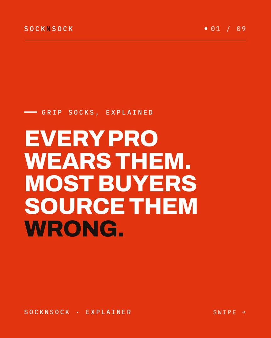 Instagram post: grip socks, explained - every pro wears them, most buyers source them wrong